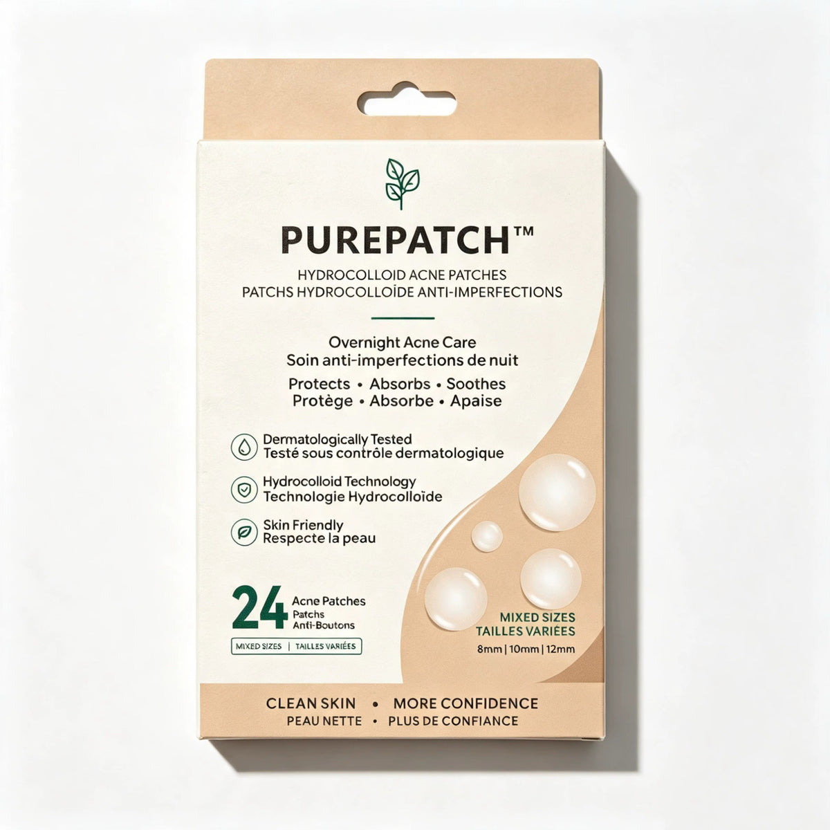 PUREPATCH™ – Patchs Anti-Acné Hydrocolloïdes | 24 Patchs Nuit